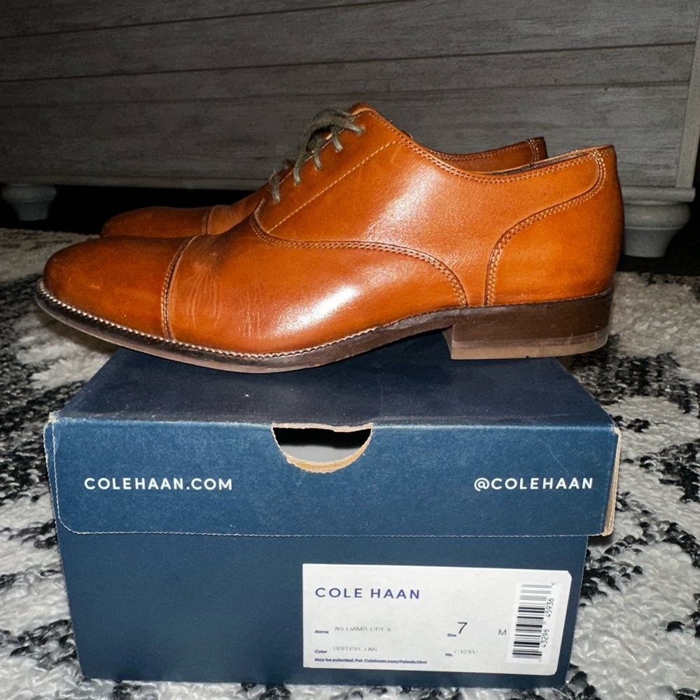 Cole Haan Men's Brown Leather Derby Shoes